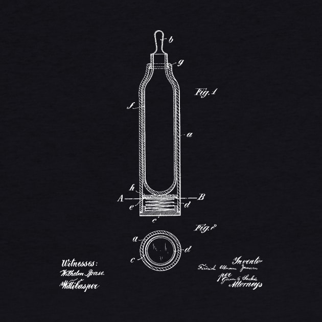 Cover for Nursing Bottle Vintage Patent Hand Drawing by TheYoungDesigns